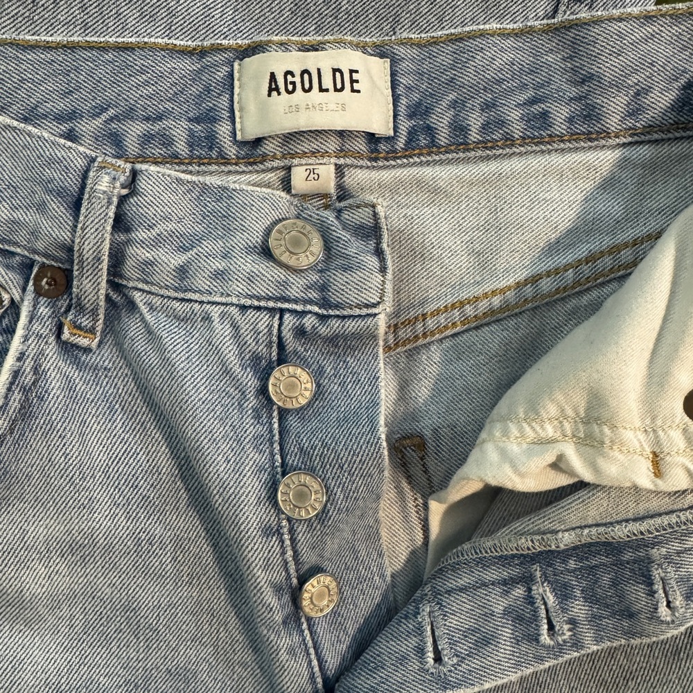 AGOLDE Blue High Rise Jeans Light Wash